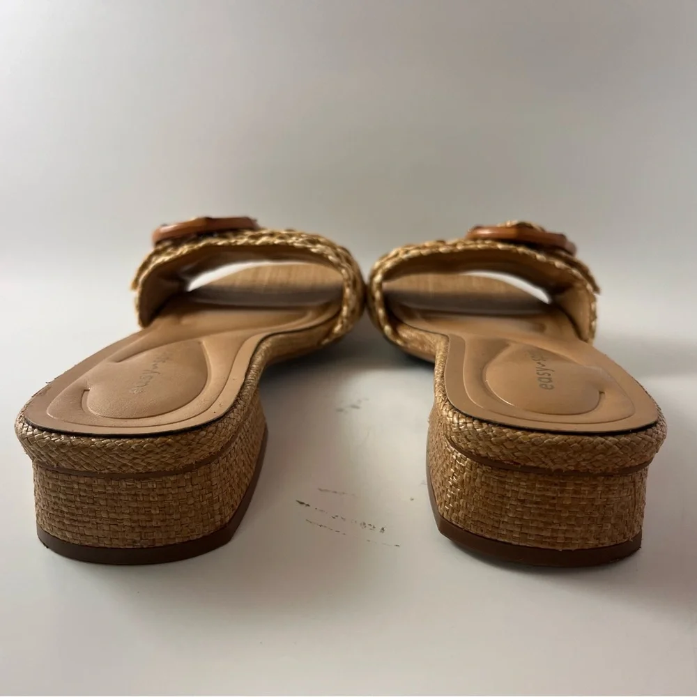 Easy Spirit Braided Tan Slide Mules with Tortoiseshell Accent - Picture 5 of 6